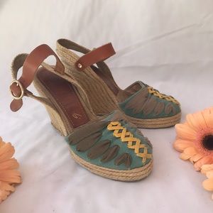 Size 6 Paloma Barcelo Teal Espadrille Heels